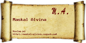 Maskal Alvina névjegykártya